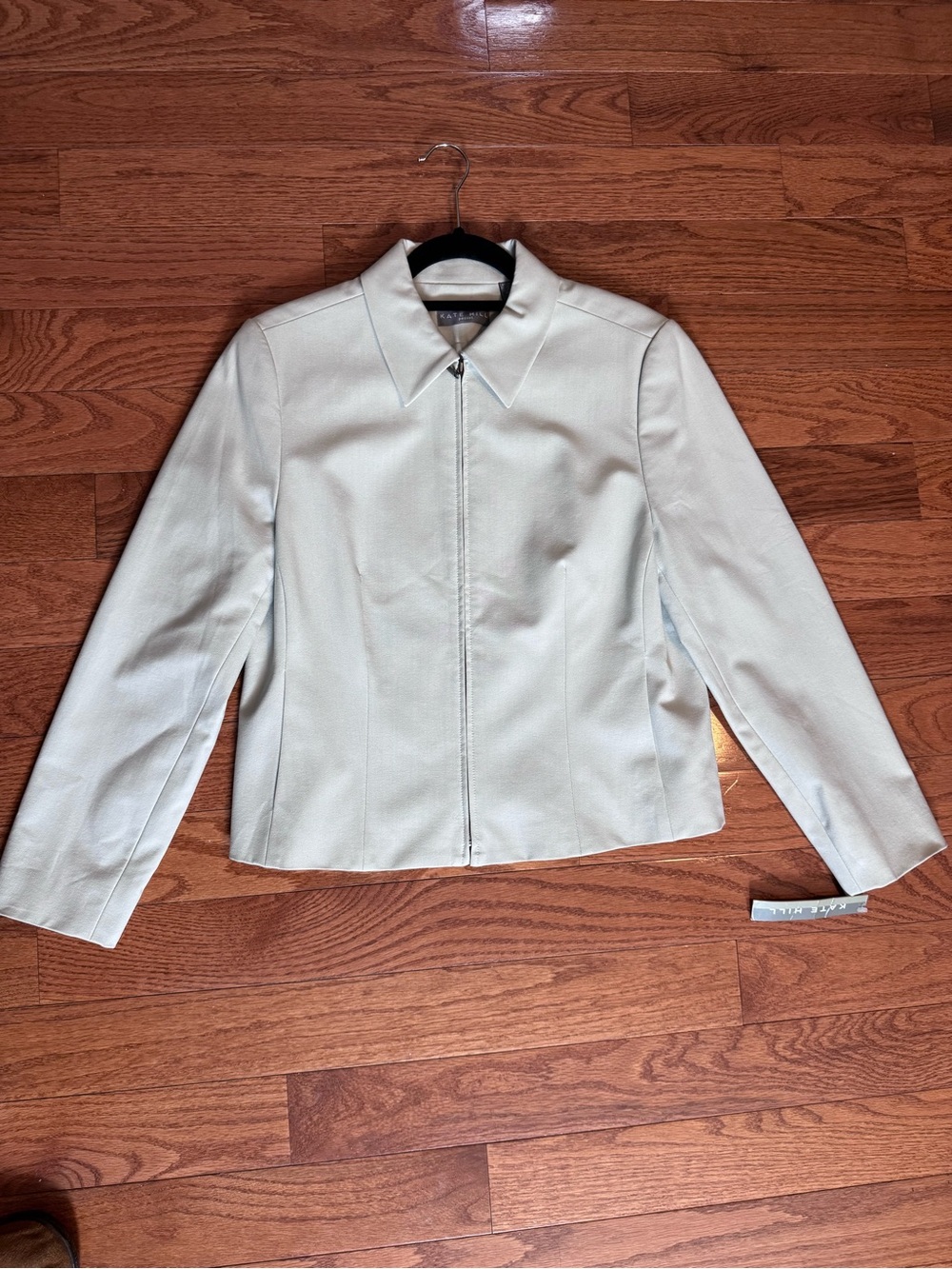 Women's Light Gray Zip-Front Jacket - Picture 2 of 4